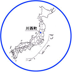 日本地図で見る川西町の位置画像